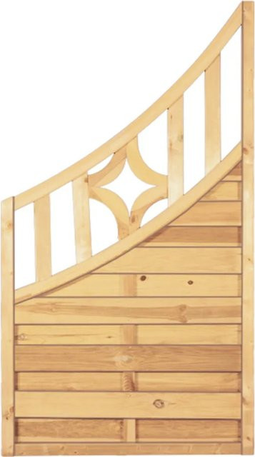 T & J Sichtschutzzaun Olymp-Serie Doppelbogen Abschluss aus kesseldruckimprägniertem Kiefern- und Fichtenholz, opak, B/H: 90 x 160 cm - Bild 1
