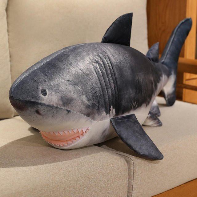 Yiran toy Megalodon Hai Plüschtier Kissen, Grau, 115cm - Bild 1