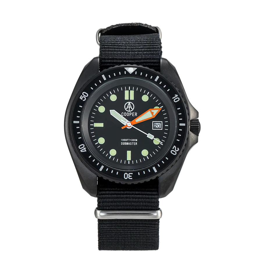 Qimei Armbanduhr Edelstahl, Schwarz, Textil/NATO, Herren - Bild 2