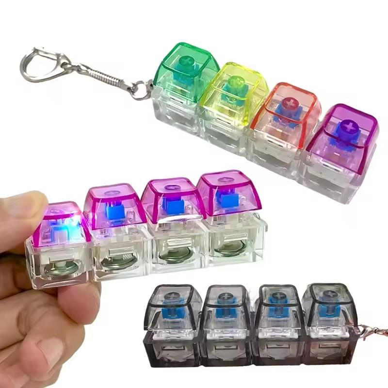 Linyi toy Fidget Spielset 4-Tasten Tastenkappe Schlüsselanhänger transparent - Bild 2
