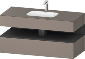 Duravit Einbauwaschtisch-Möbel-Set Qatego in Grau mit Waschtischunterbau B/T/H: 120 x 55 x 60 cm - Bild 1