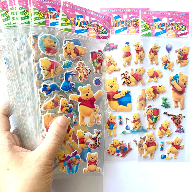 Potdemiel Winnie The Pooh 3D Cartoon Aufkleber, 6-teiliges Set - Bild 3