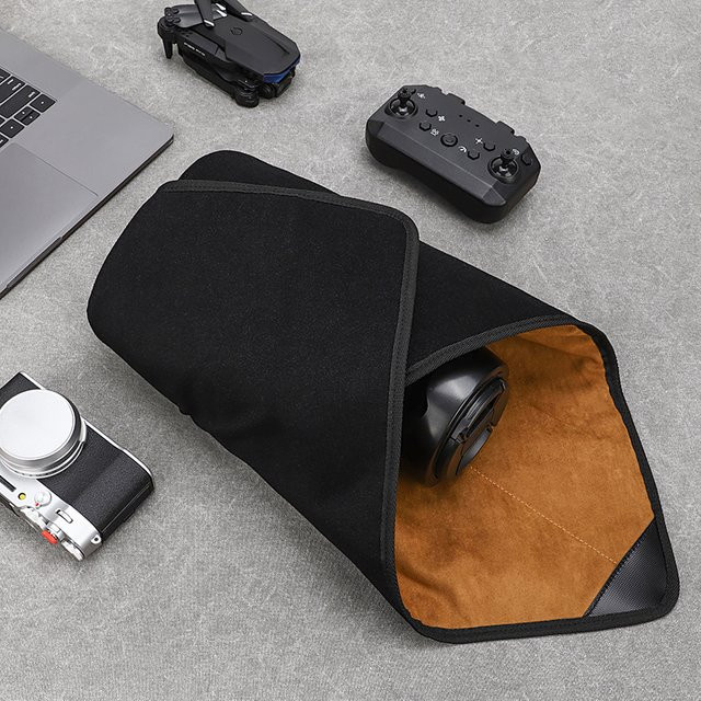 QISEMIAN Kamera Tasche Micro Single mit magnetischer Stoff-Objektivabdeckung und dicker Polsterung in Braun - Bild 1