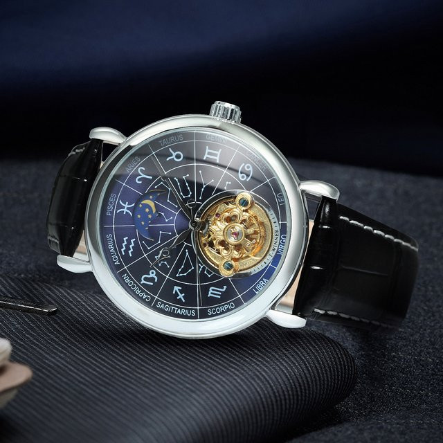 T-WINNER Armbanduhr Automatik, Edelstahl, Leder, Herren - Bild 1