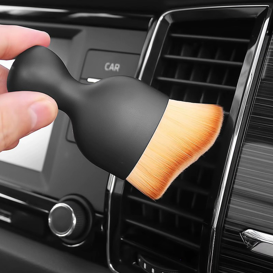 Auto Innenreinigungsbürste für Lüftungsschlitze und Panels mit Hartborsten in Schwarz - Bild 2