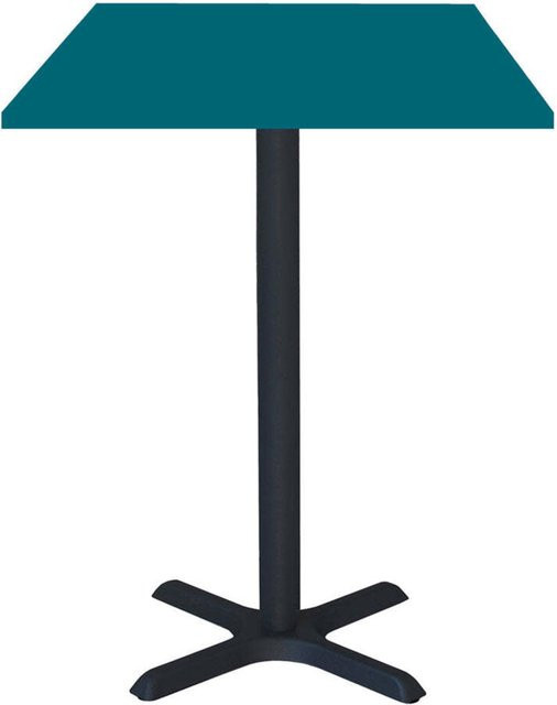 RestooTab Stehtisch Dina quadratisch mit blauer Platte und schwarzem Gestell, B/T/H: 60 x 60 x 112 cm - Bild 1