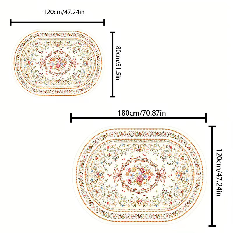 VIKAMA High-End-Teppich in Multicolour, ovaler floraler Teppich für Wohnzimmer, Schlafzimmer, Kinderzimmer oder Badezimmer - Bild 2