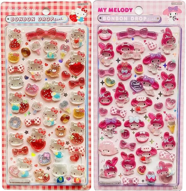 Sanrio 3D Kristall-Relief-Aufkleber, Kuromi My Melody, multicolor, resin - Bild 1