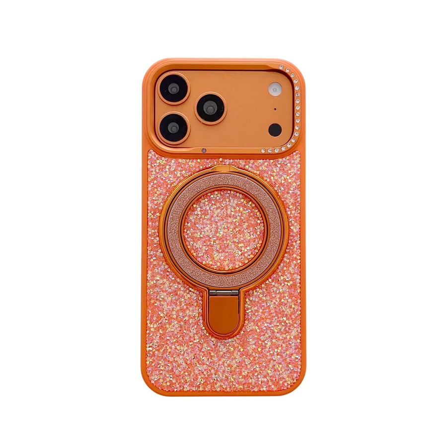 Apple Handyhülle mit Strass-Dekoration und magnetischem Halter für iPhone 17 16 15 14 Pro Max in Weiß - Bild 4
