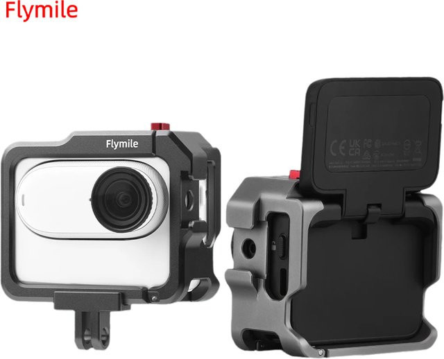 Flymile Metallkäfig Schutzrahmen mit Kaltschuhhalterung für Insta360 GO3S und Insta360 GO3 Sportkamera Zubehör - Bild 1