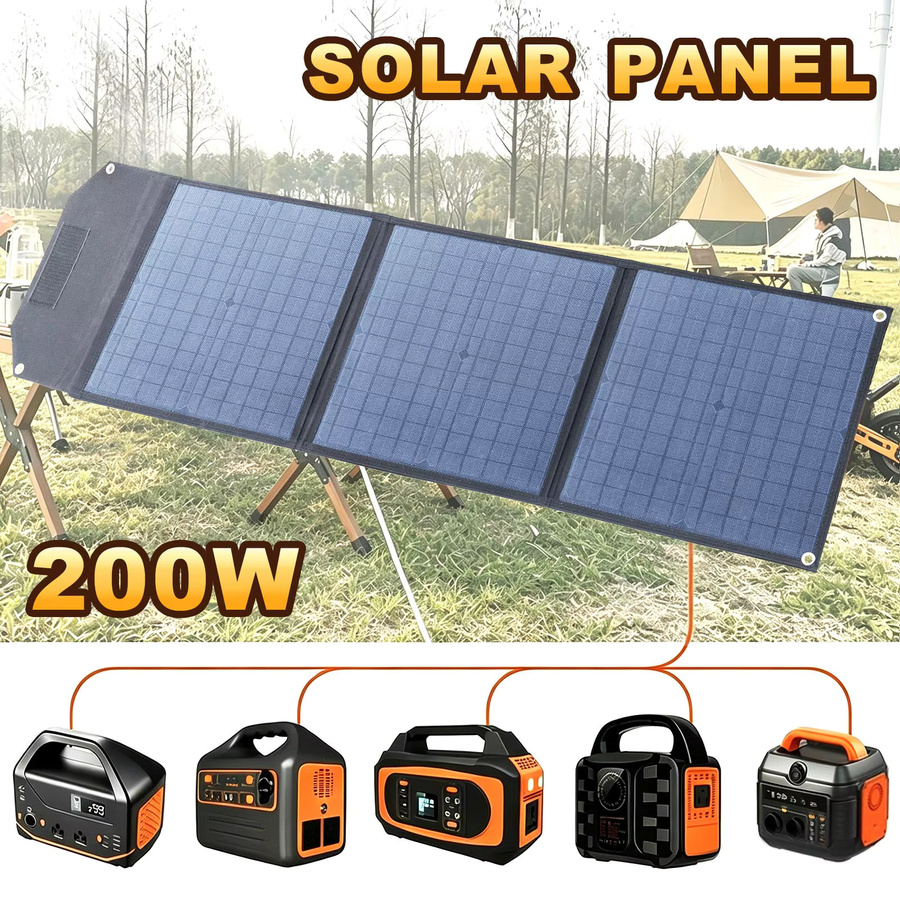 Leaorld 200W Solarpanel-Ladegerät 18V DC mit Ständern und Clips in Schwarz für 12V Batterien, Powerstations und Wohnmobile - Bild 5