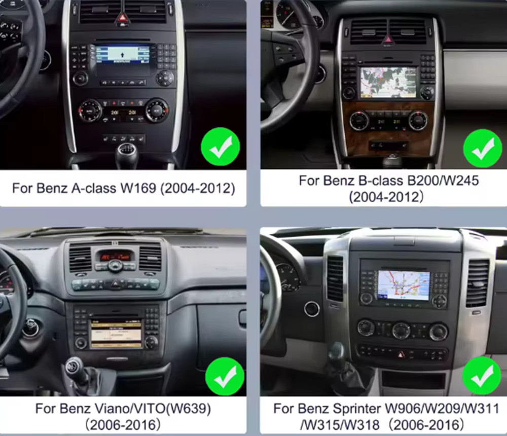 CarPlay Android Auto Radio mit GPS-Navigation und 4G für Benz B200 W245 W169 sowie Viano VITO W639 in Schwarz - Bild 2