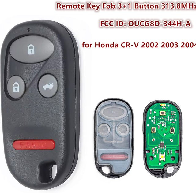 KEYECU OUCG8D-344H-A 4-Tasten-Autoschlüssel mit 313,8 MHz Fernbedienung in Schwarz für Honda Accord und Acura TL (Modelljahre 2000, 2001, 2002) - Bild 1