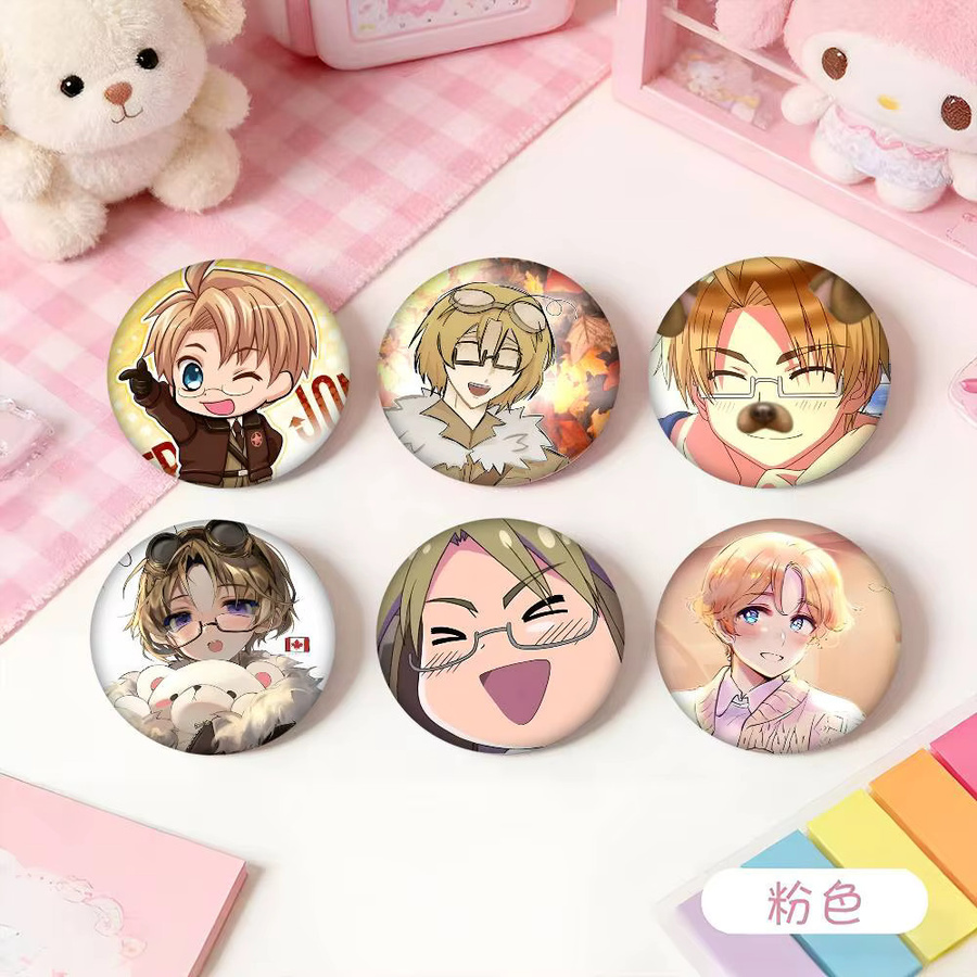 Brosche Kanada Hetalia Cartoon-Stil, Emaille-Pin, Rund - Bild 2