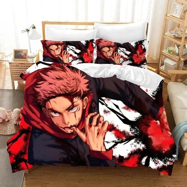 Jujutsu Kaisen Bettwäsche Set Multicolor mit Bettbezug und Kopfkissenbezügen, Größe: 70 x 133 cm - Bild 1