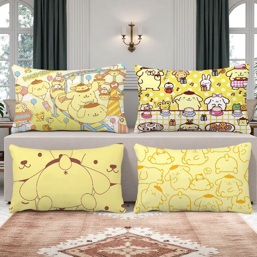 Sanrio Kawaii Kissenbezug Rechteck in Gelb mit Cartoon-Design - Bild 1
