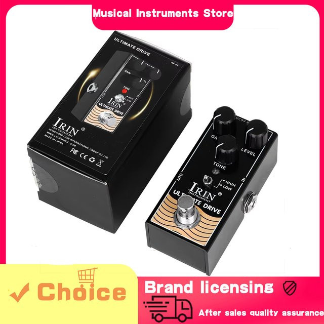 IRIN Ultimate Drive Overdrive Effektpedal in Schwarz mit True Bypass für E-Gitarren und Tube Verstärker - Bild 1