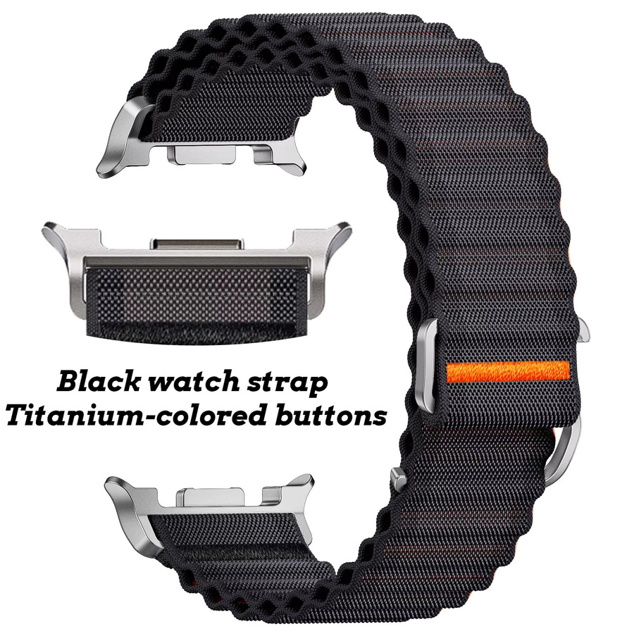 NUOTUO Uhrenarmband Nylon, Schwarz, Samsung Galaxy Watch 8 Classic, Unisex - Bild 4
