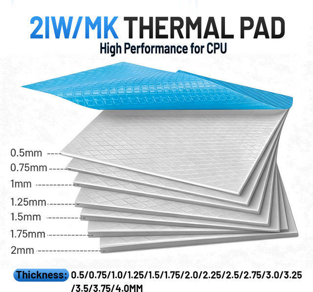 FEHONDA Hochleistungs Thermal Pad mit 21 W/mk Wärmeleitfähigkeit für CPU GPU Kühlkörper und PS4 SSDs - Bild 1