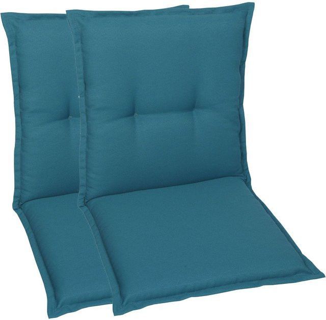 GO-DE TEXTIL Gartenauflage Uni für 2er Set Niederlehner in Petrol - Bild 1