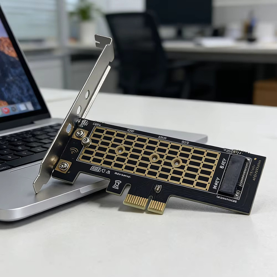 ALLOET M.2 NVMe SSD zu PCIe 3.0 X1 Adapterkarte, 8Gbps M-Key Erweiterungskarte für PC, Schwarz - Bild 2