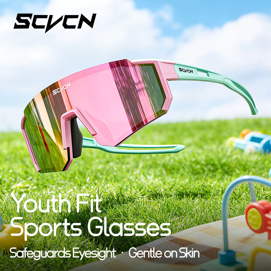 SCVCN Sportsonnenbrille für Kinder, Vollrand, Kunststoff, photochromatisch - Bild 4