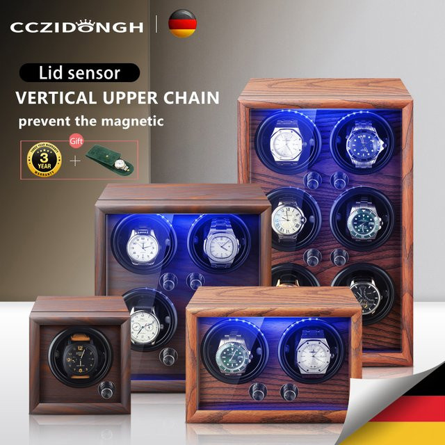 CCZIDONGH Uhrenbeweger, mechanisch, automatisch, Holz, Unisex - Bild 1
