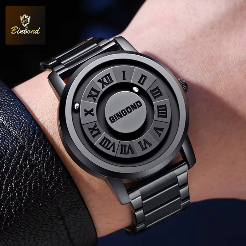 BINBOND Armbanduhr Quarz, Edelstahl, Schwarz, Herren - Bild 4