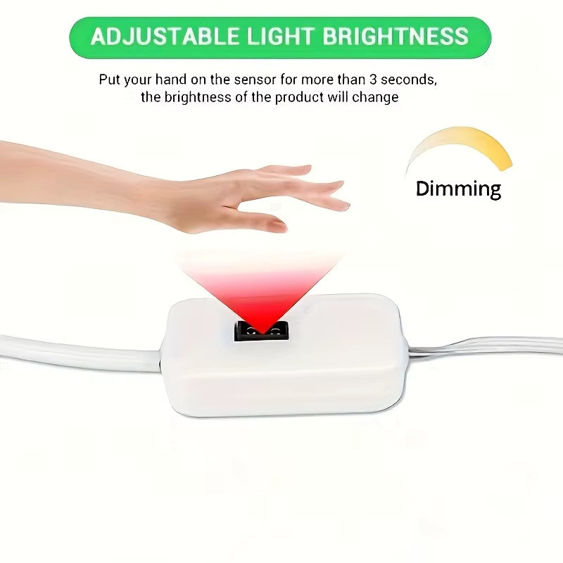 Shine-tale LED Neon-Lichtstreifen aus Silikon in Weiß mit USB-Anschluss, dimmbar durch Handbewegungssensor und wasserdicht - Bild 3