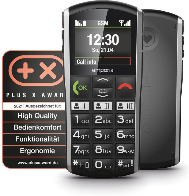 Emporia SIMPLICITY 2G Senioren-Handy mit SOS-Funktion und Ladestation in Schwarz und Silber - Bild 2