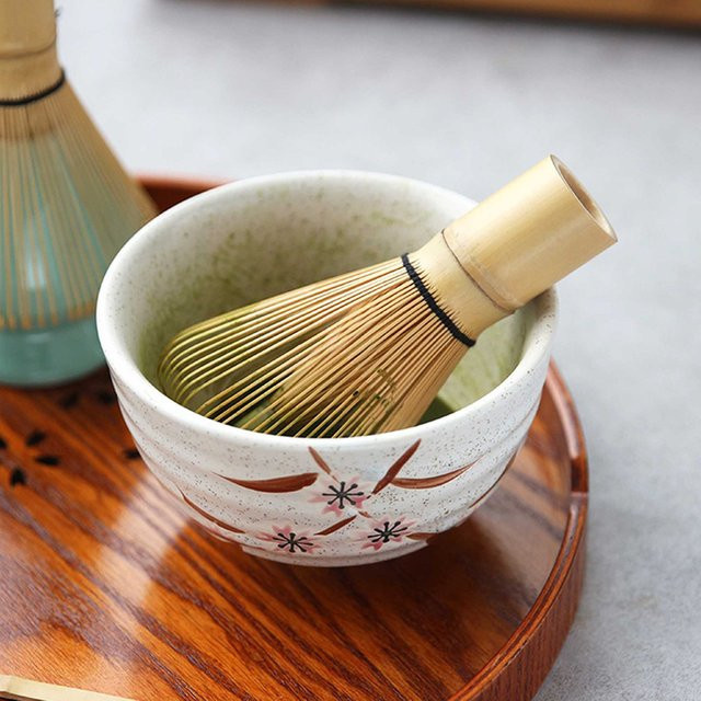Matcha-Bürste aus Bambus für japanischen Grüntee, Chasen Tee-Werkzeug, Braun - Bild 1