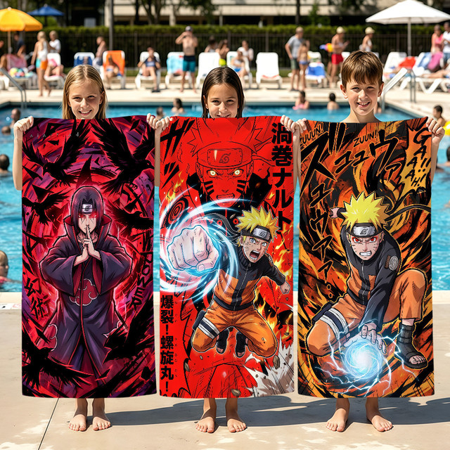 Weiches Naruto Anime Strandtuch in Multicolour für Pool, Strand und Sport - Bild 1