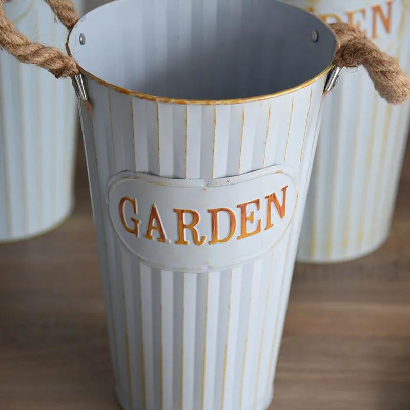 Rustikale Metallvase von Yiran Furniture mit Hanfseil zur Tischdekoration für getrocknete Blumen - Bild 2