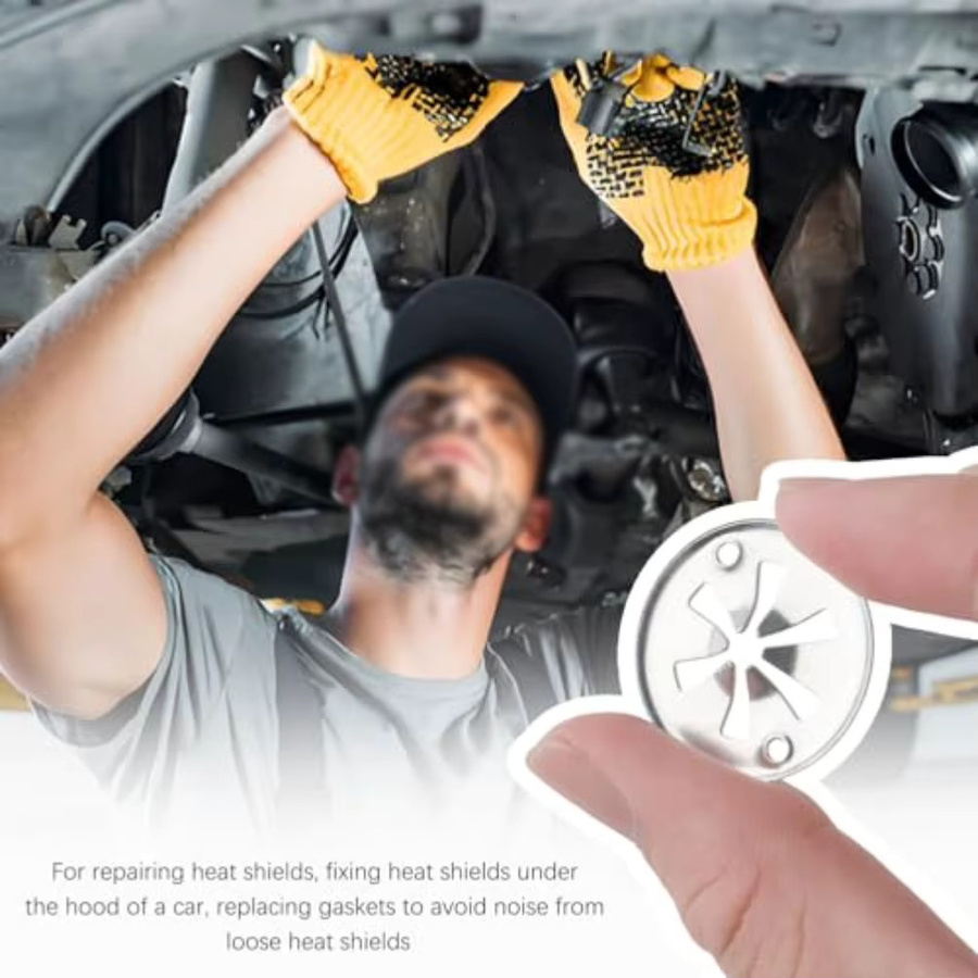 Vibratite Auto-Wärmeisolierplatten-Reparaturset mit Stahlklemmen und Aluminiumunterlegscheiben in Silber, 20 Teile - Bild 2