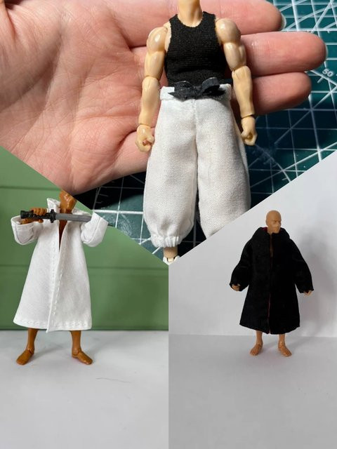 Bandai Soldaten Zubehör, Weste Kapuzenmantel Trenchcoat, 1/18 Maßstab, Schwarz - Bild 1