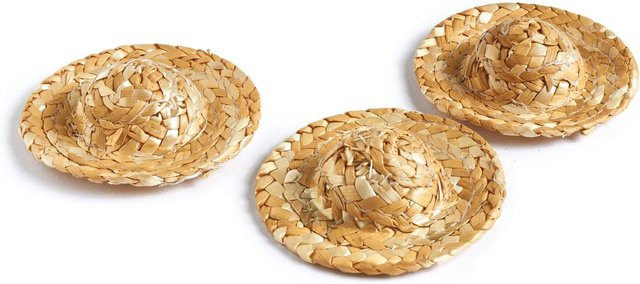 VBS Strohhütchen Natur Beige 3-teiliges Set - Bild 1