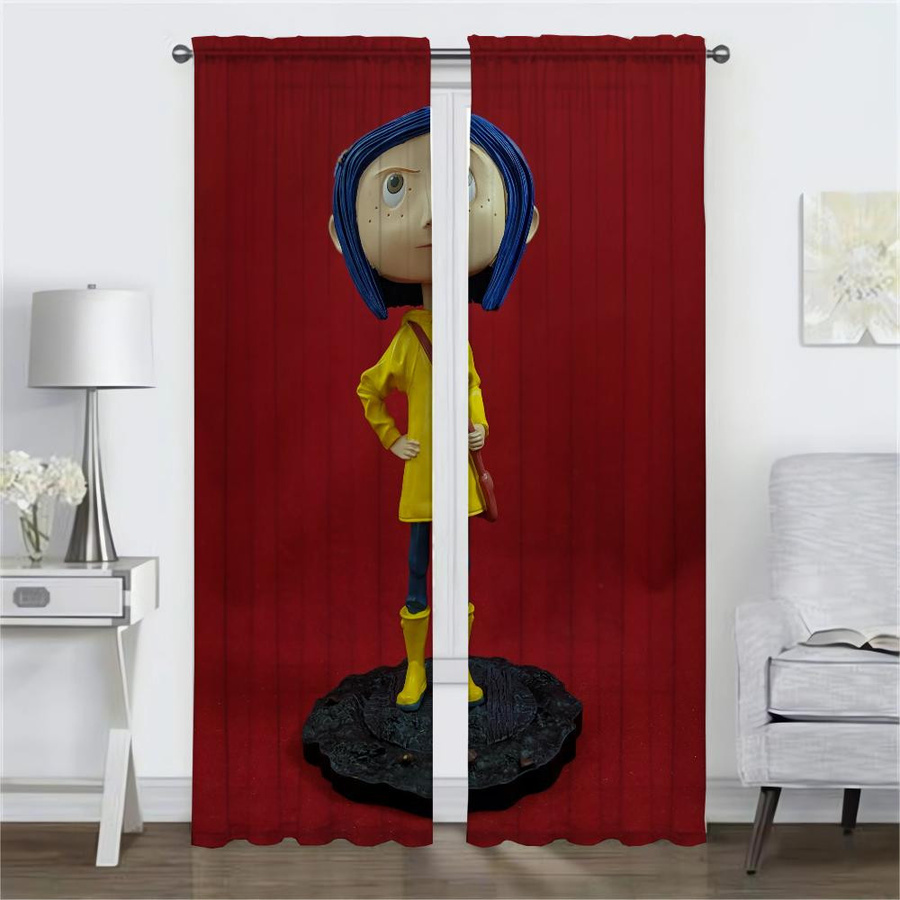 Partition Coralines Verdunkelungsvorhang für Kinder mit Halloween-Motiv, 2 Paneele, Breite: 50 cm, Höhe: 70 cm - Bild 2