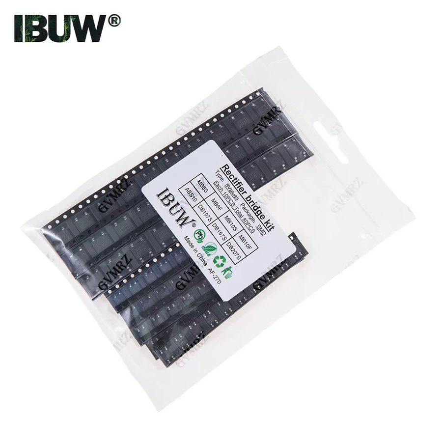 80er Set SMD Gleichrichterbrücken Kit MB6S MB6F MB10S in Schwarz für AC-DC Stromversorgung und Elektronik-Reparatur - Bild 2