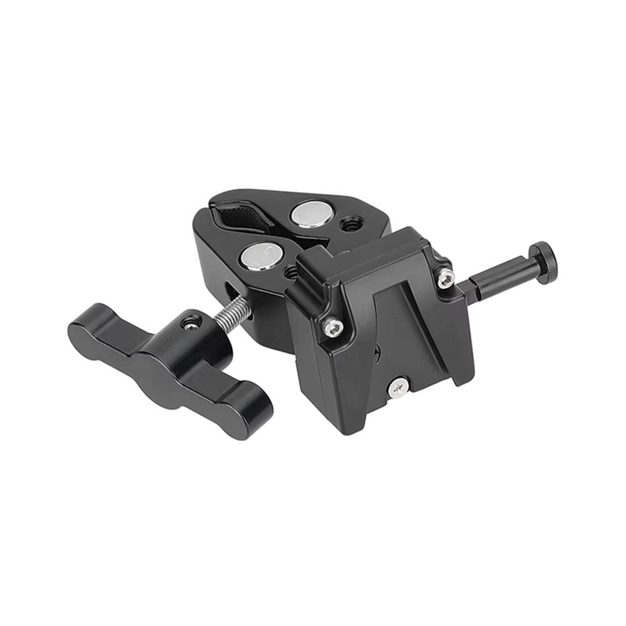 CAMVATE Super Crab Clamp mit V-Lock Mount Quick Release Adapter und 1/4"-20 Montagepunkten für DSLR-Kameras, Schwarz - Bild 2