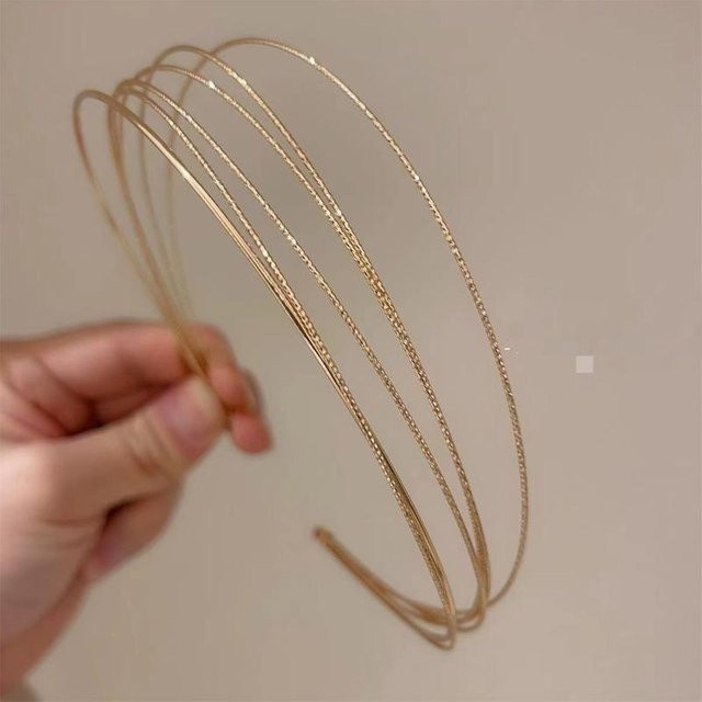 Stirnband Metall, mehrschichtig, gold, Damen - Bild 1