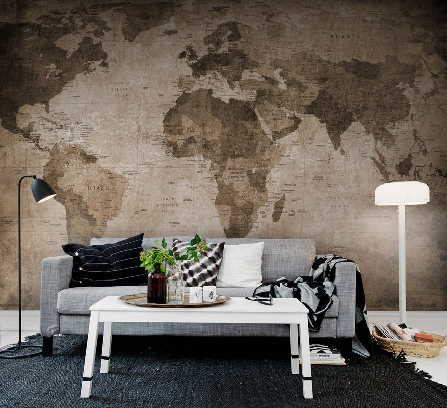 Rebel Walls Weltkarte Wandtattoo in Braun und Beige - Bild 3