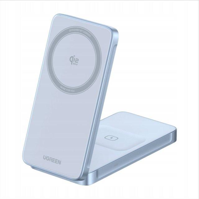 UGREEN MagFlow 2in1 Wireless Netzladegerät mit 25W in Blau - Bild 1