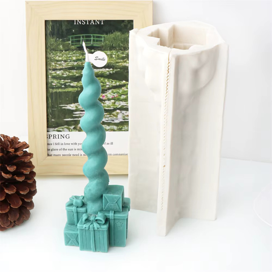 Silikon Kerzenform Spiral Twist für dekorative Weihnachtssäulen zum Gießen von Wachs, Gips, Harz oder Ton - Bild 2