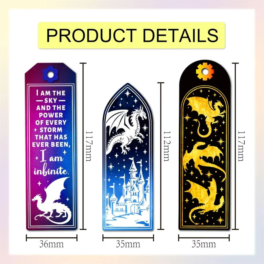 Drachen-Lesezeichen Set mit transparenten Stempeln und Metallstanzformen in Multicolour - Bild 2