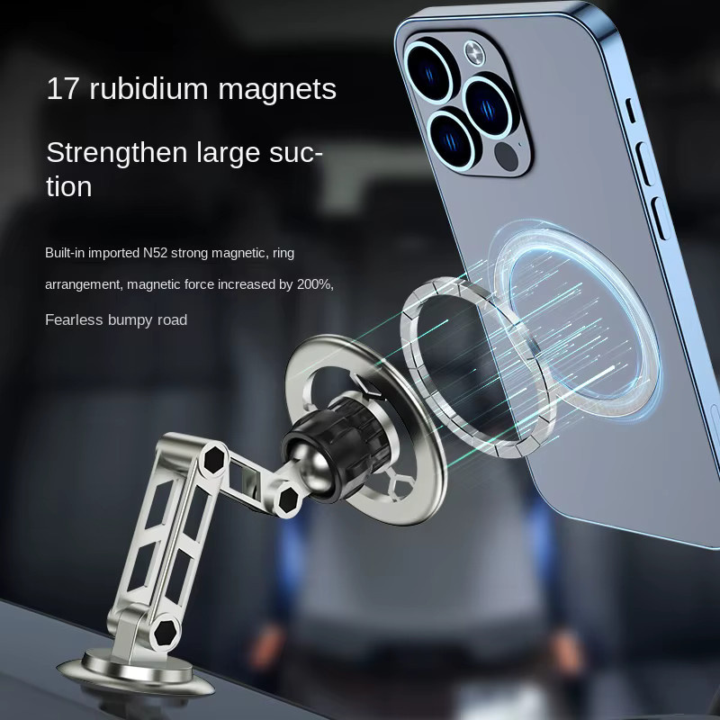 Super magnetischer Autotelefonhalter für MagSafe 720 in Silber, drehbarer Handyständer für die Lüftung, kompatibel mit Apple iPhone 15 14 und Xiaomi - Bild 3