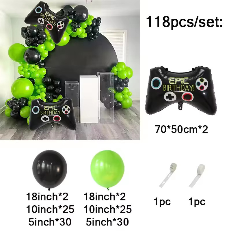 YAYB Ballon Bogen Girlande Set mit Gamepad und Racing Thema für Kindergeburtstage und Partys aus Aluminiumfolie - Bild 2