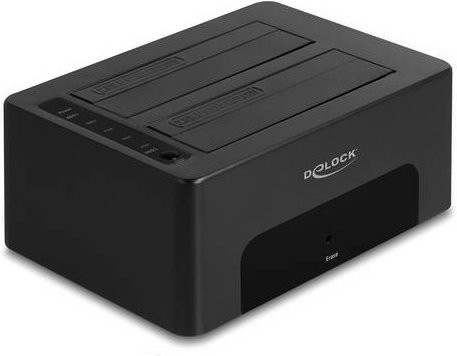 Delock Festplatten-Dockingstation mit Clone- und Erase-Funktion, SATA 6 Gb/s, USB 3.0, Schwarz (64187) - Bild 1