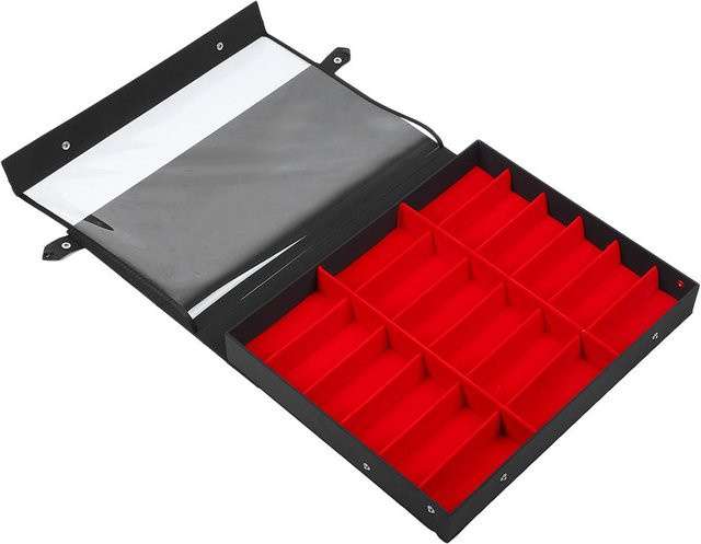 Brillen-Display-Etui mit 18 Fächern und Ständer als Aufbewahrungsbox für Sonnenbrillen, Grau - Bild 1