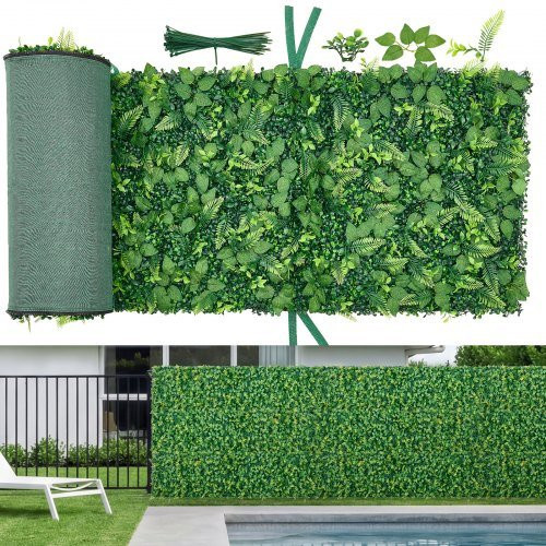 VEVOR Künstliche Hecke 4er Set aus PE als Sichtschutz und Pflanzenwand in Grün, B/H: 61 x 243,8 cm - Bild 1