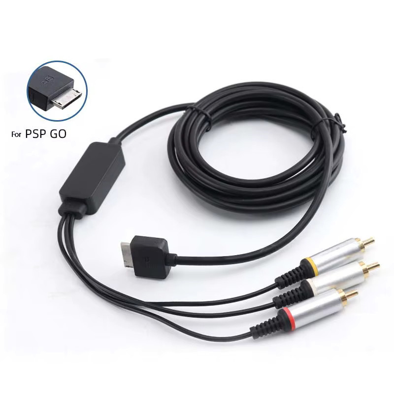 OULLX AV-Kabel für PSP GO Konsole mit HDMI und RCA Anschluss, Stereo-Verbindungskabel in Schwarz - Bild 2